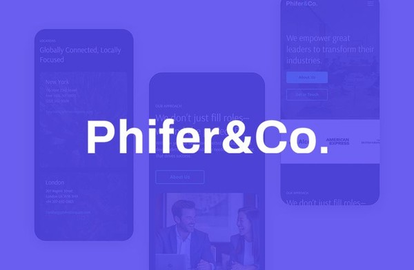 Phifer & Co. on blue background